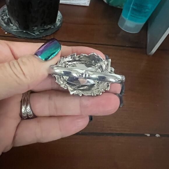 RARE! VTG Y2K? AVON *Floral* Butterfly Double 2 finger Ring M 7/8 - Picture 11 of 12